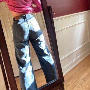 Divided H&M High Rise Boyfriend Wide Leg Jeans Size 8